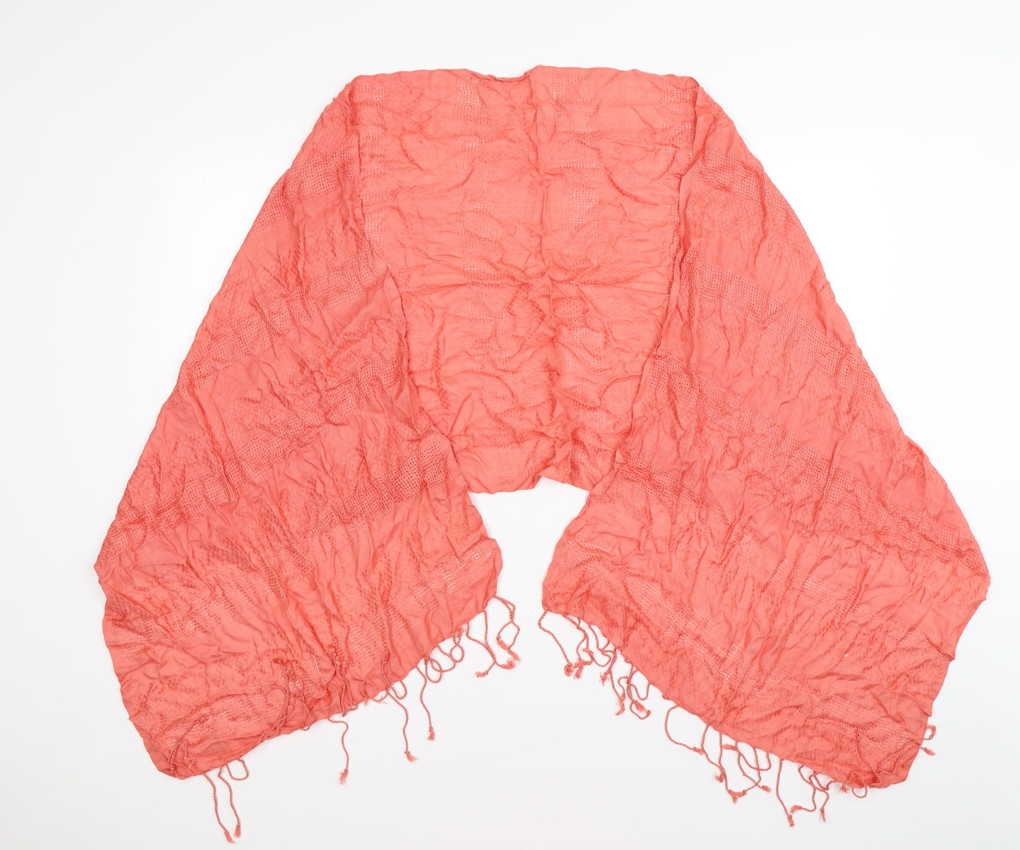 Preworn Womens Orange  Knit  Scarf   - coral