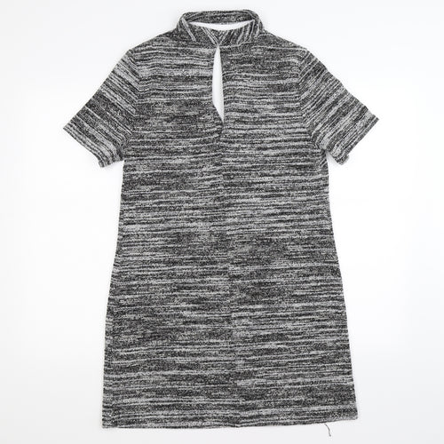 New Look Womens Grey Striped Knit Fit & Flare  Size 12