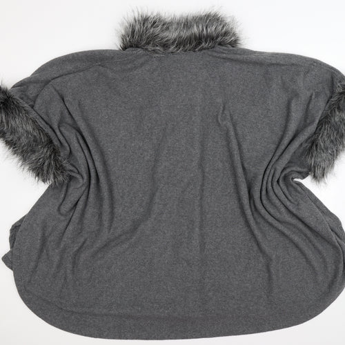Very Womens Grey  Knit Cape Jumper Size M