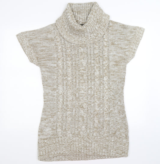 Front view of originals women’s beige knit jumper dress, size M