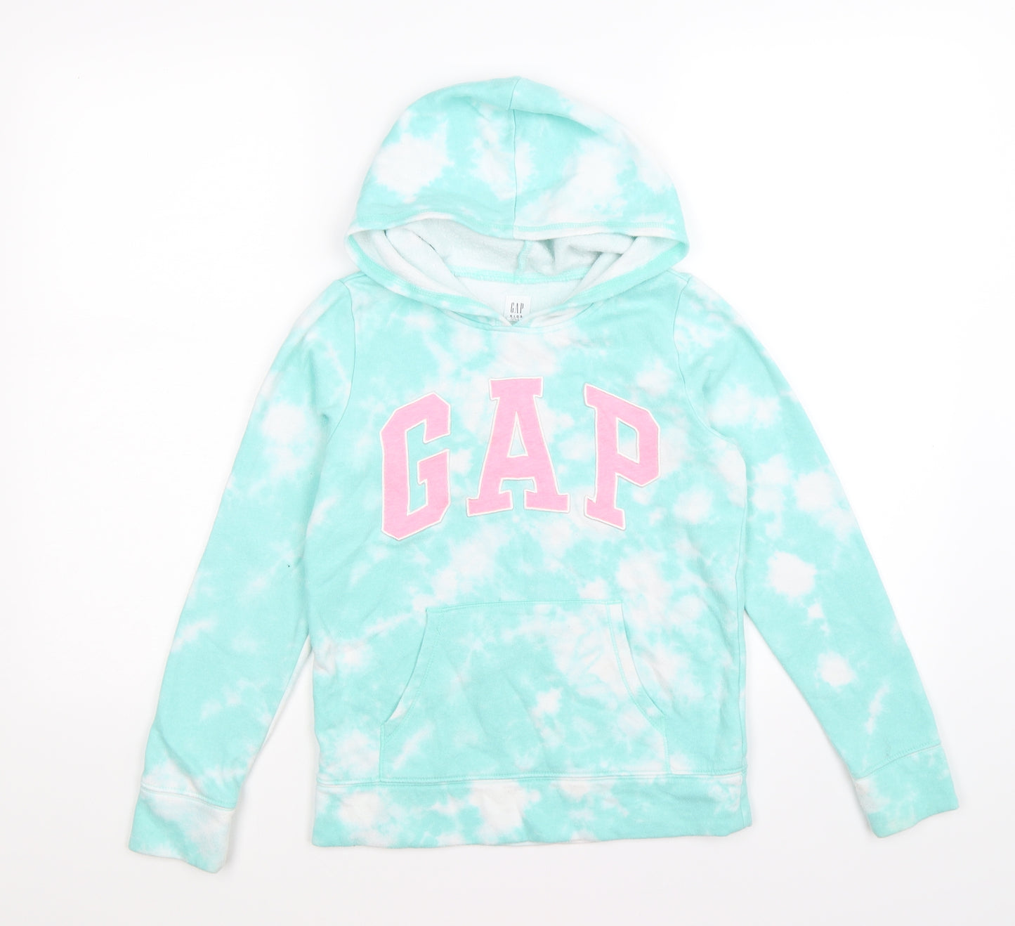 Gap Girls Green Geometric Jersey Pullover Hoodie Size 10 Years  - Tie Dye