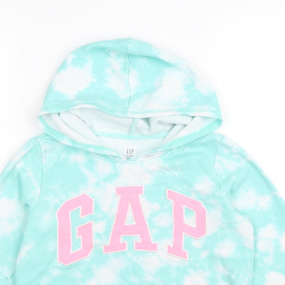 Gap Girls Green Geometric Jersey Pullover Hoodie Size 10 Years  - Tie Dye