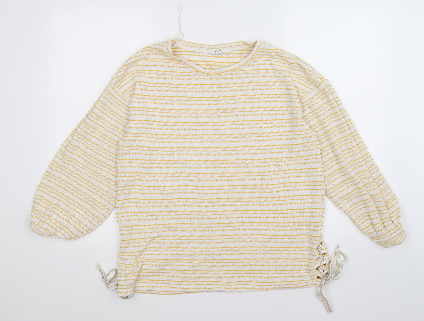 falmer Womens Yellow Striped  Pullover Jumper Size 14
