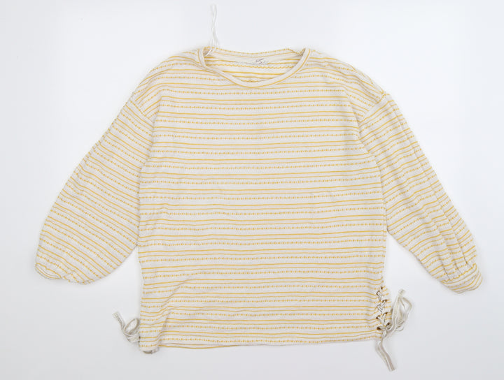 falmer Womens Yellow Striped  Pullover Jumper Size 14