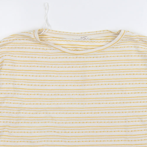 falmer Womens Yellow Striped  Pullover Jumper Size 14