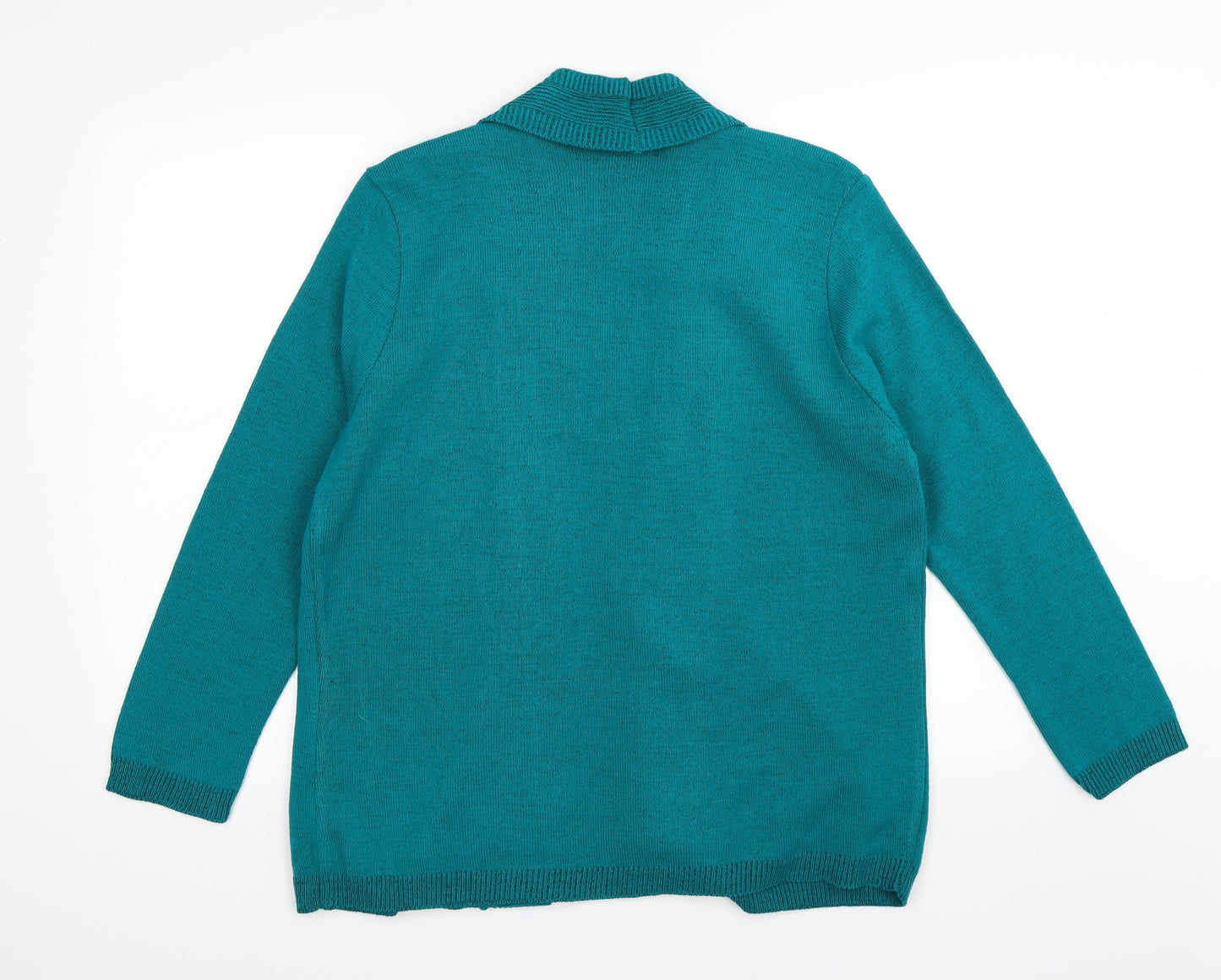 Impressions Womens Green Striped Knit Pullover Jumper Size L  - mock cardigan layer