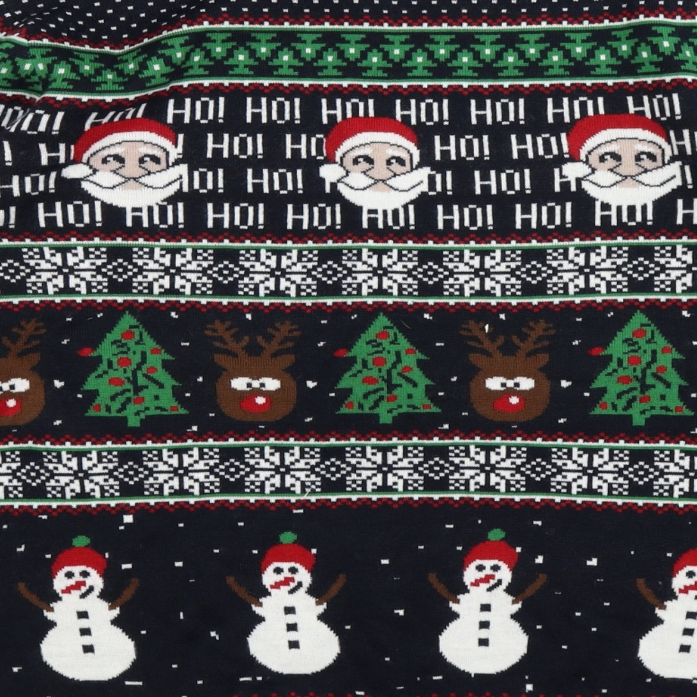George Mens Blue Fair Isle Knit Pullover Jumper Size L  - christmas