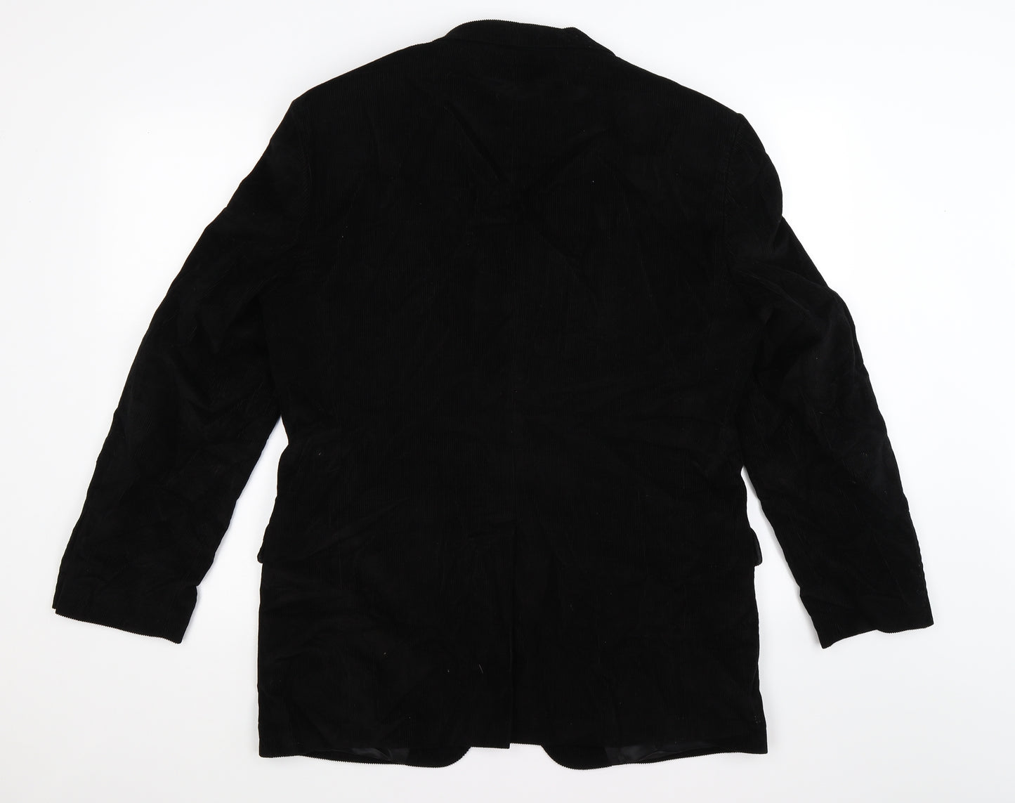 Marks and Spencer Mens Black Striped Corduroy Jacket Blazer Size 40  - sofr cord