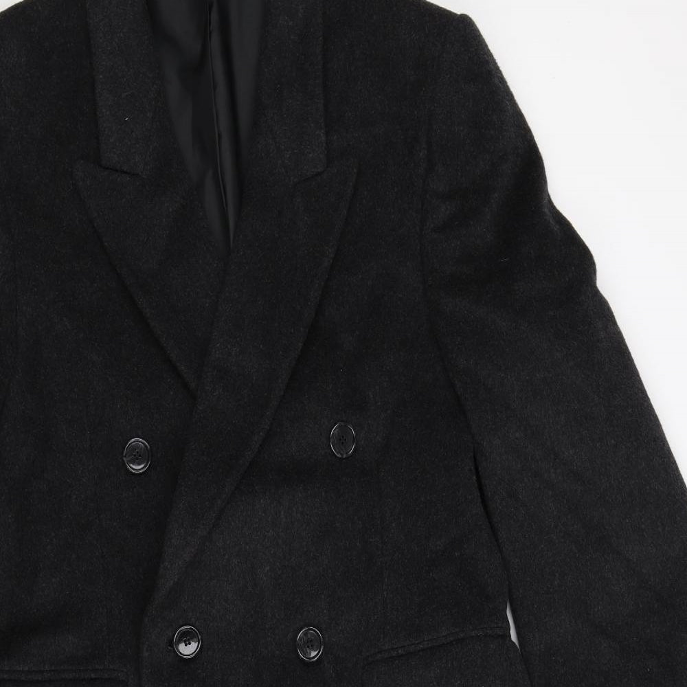 Made in Italy Mens Grey  Knit Overcoat Coat Size L