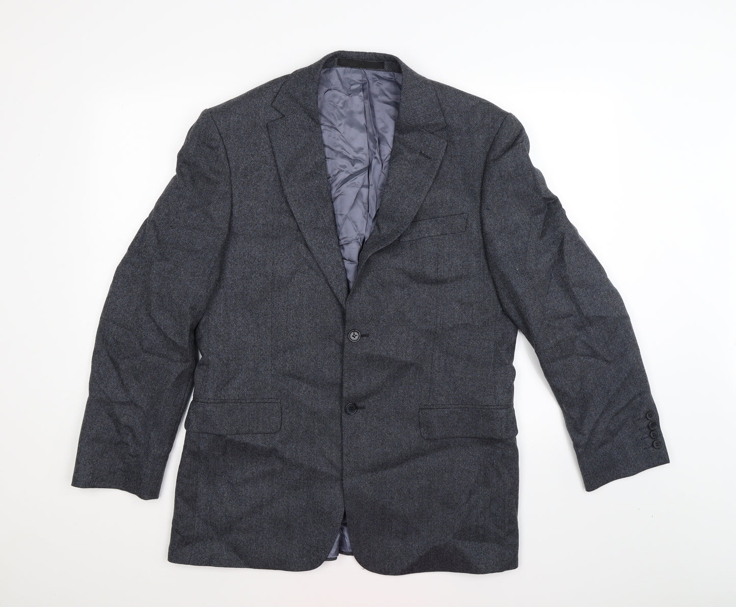 Marks and Spencer Mens Blue  Tweed Jacket Suit Jacket Size 40