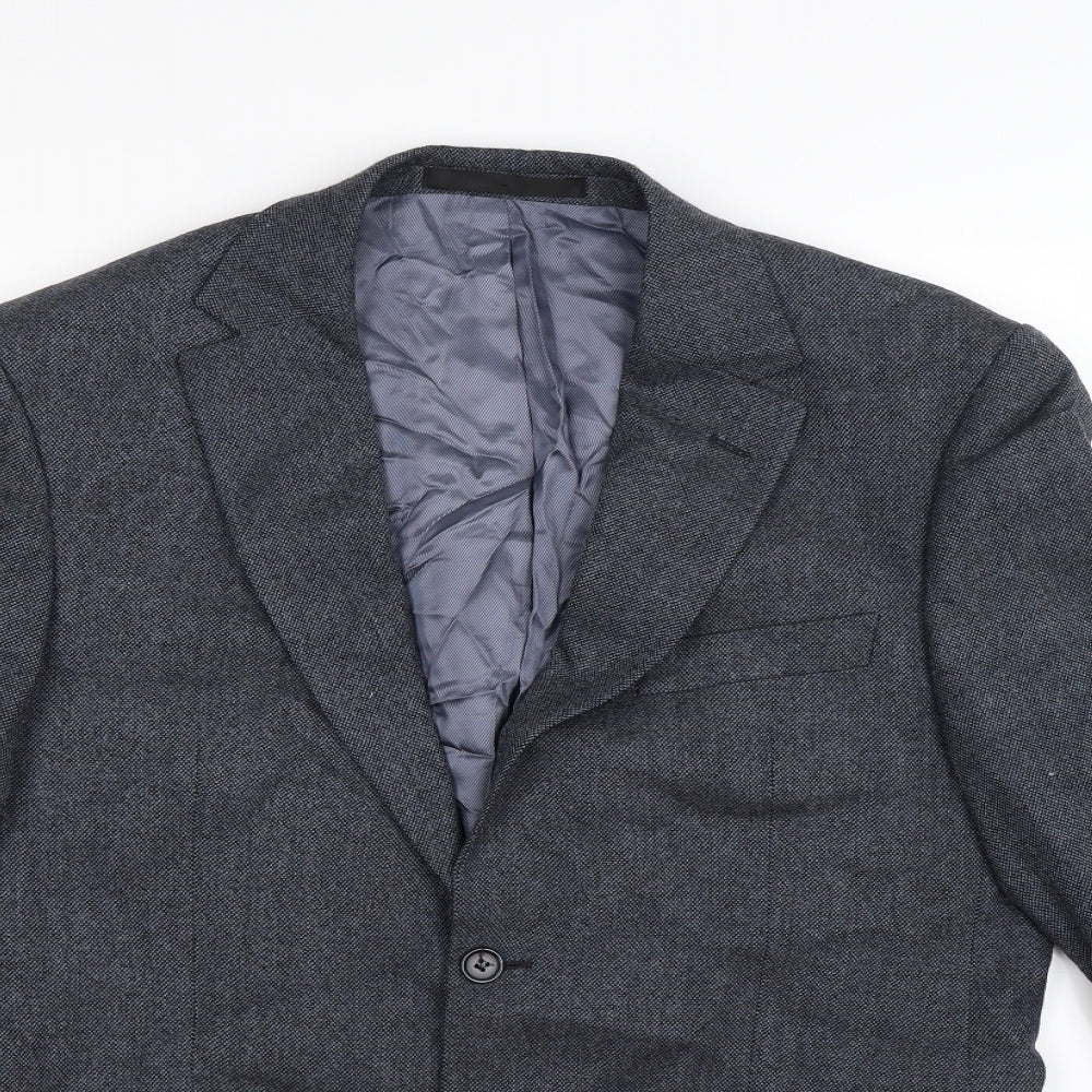 Marks and Spencer Mens Blue  Tweed Jacket Suit Jacket Size 40