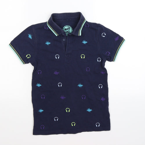 Blue Zoo Boys Blue   Basic Polo Size 9-10 Years  - music headhphones