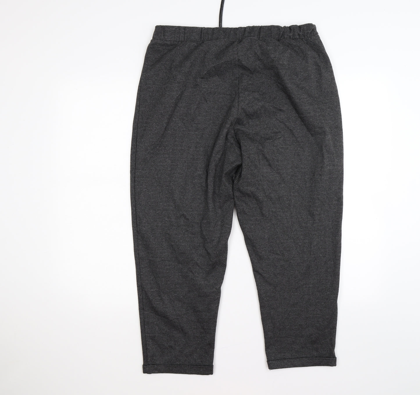 George Womens Grey Houndstooth Jersey Cropped Trousers Size 16 L21 in
