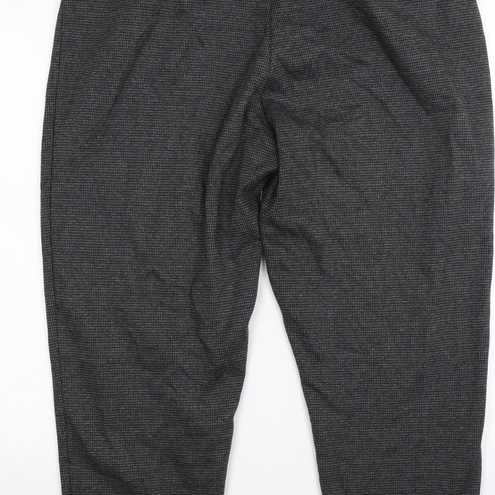 George Womens Grey Houndstooth Jersey Cropped Trousers Size 16 L21 in