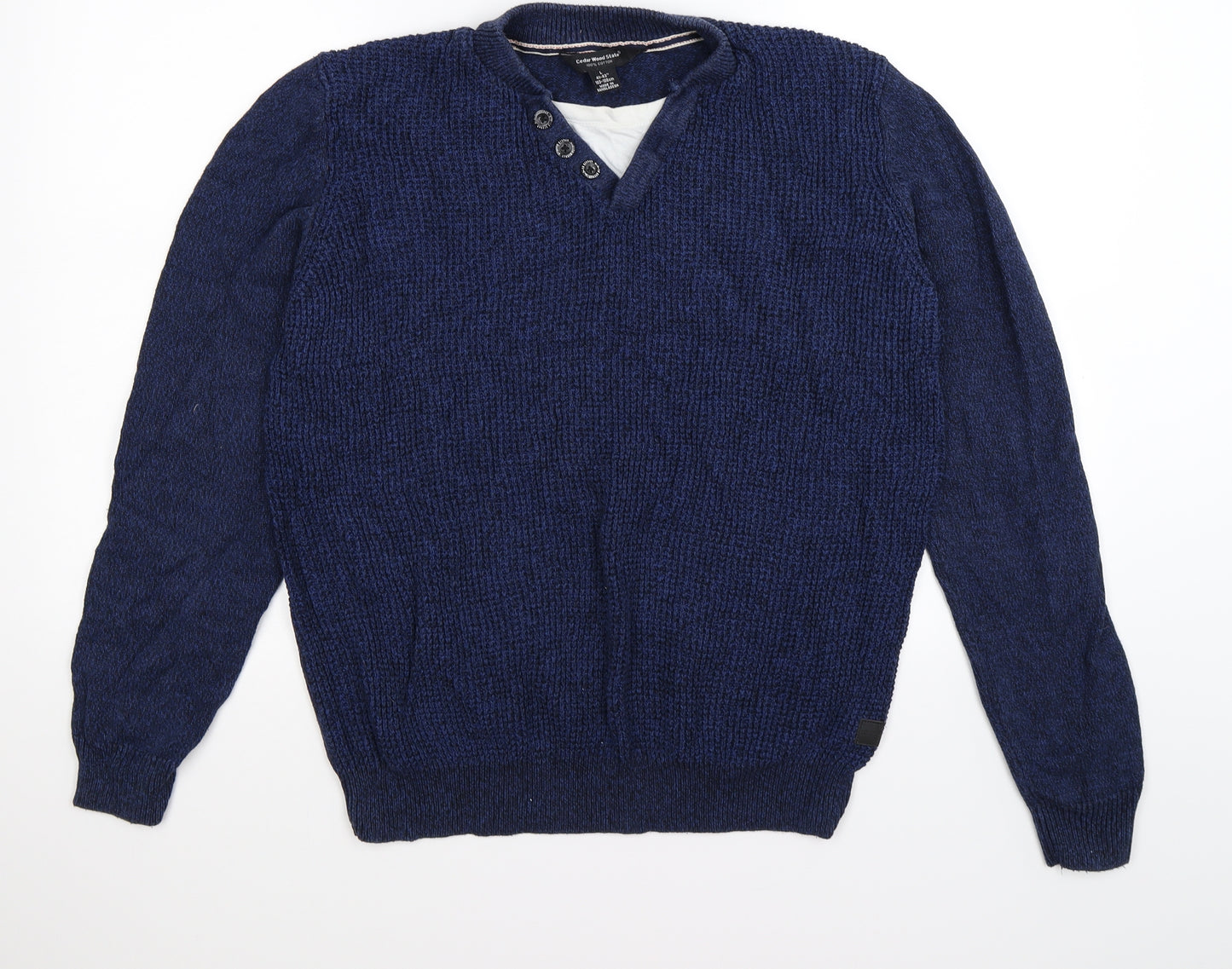 cedarwood state Mens Blue  Knit Pullover Jumper Size L