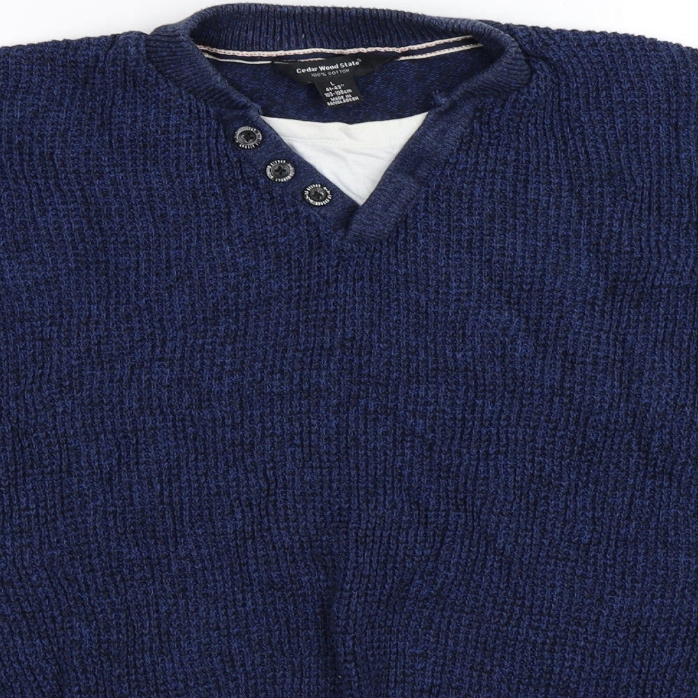 cedarwood state Mens Blue  Knit Pullover Jumper Size L