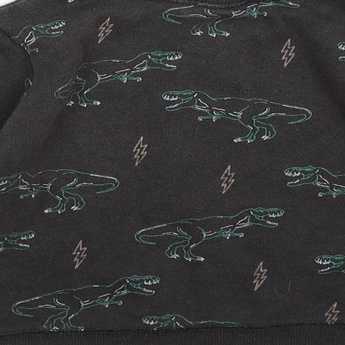 cotton kids Boys Grey  Jersey Pullover Jumper Size 12-18 Months  - dinosaurs