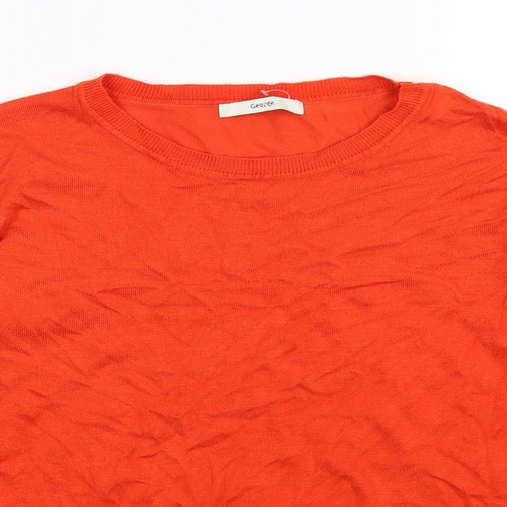 George Womens Orange  Knit Pullover Jumper Size 8