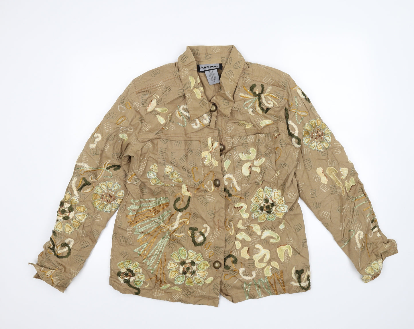 Indigo Moon Womens Beige   Jacket  Size M
