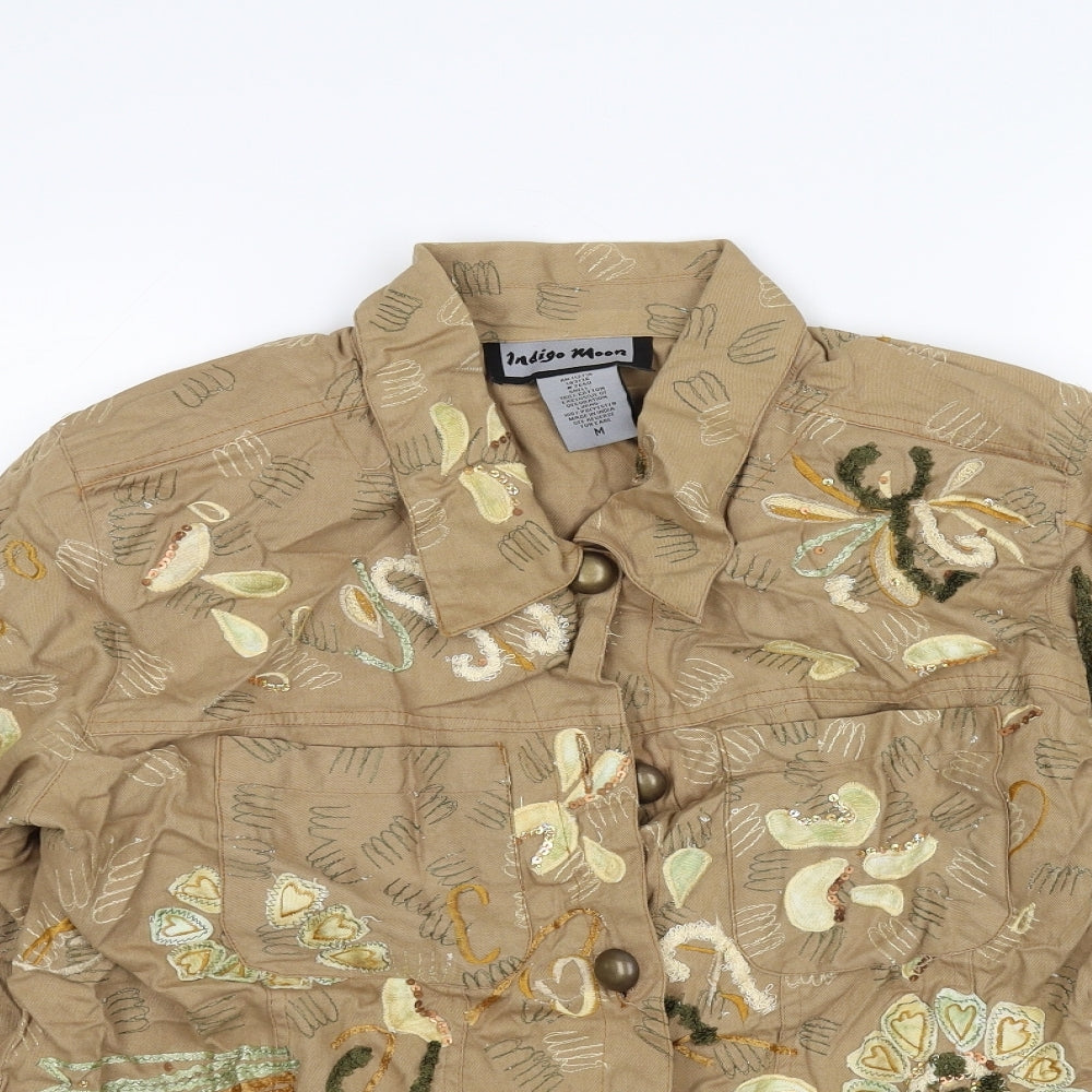 Indigo Moon Womens Beige   Jacket  Size M