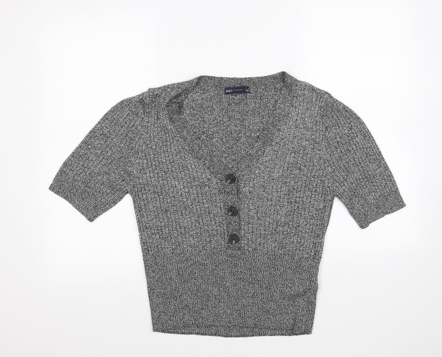 M&S Womens Grey   Basic T-Shirt Size 16