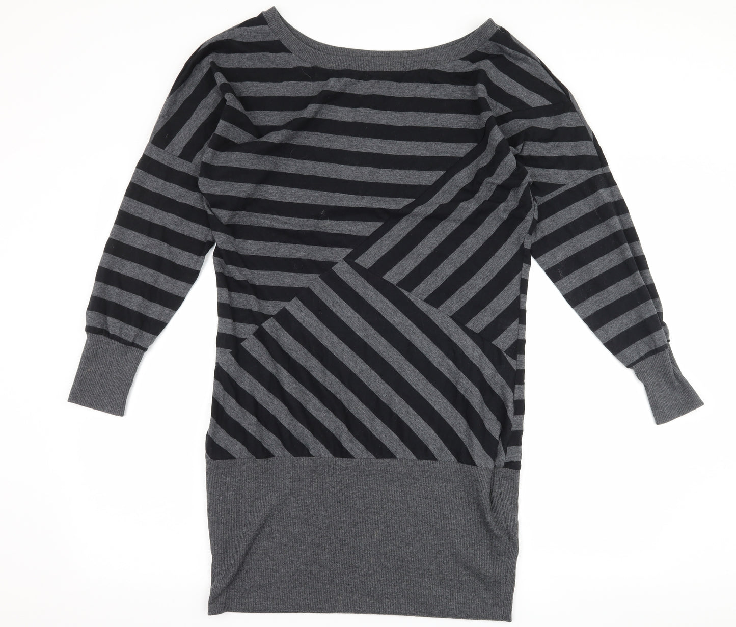 Primark Womens Black Striped  Jumper Dress  Size 12