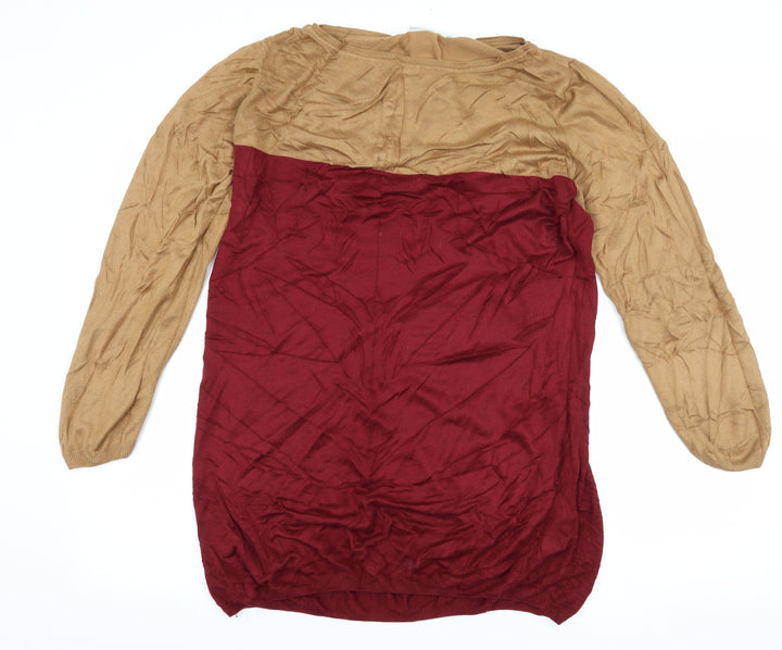 New Look Womens Red Striped  Pullover Jumper Size 18