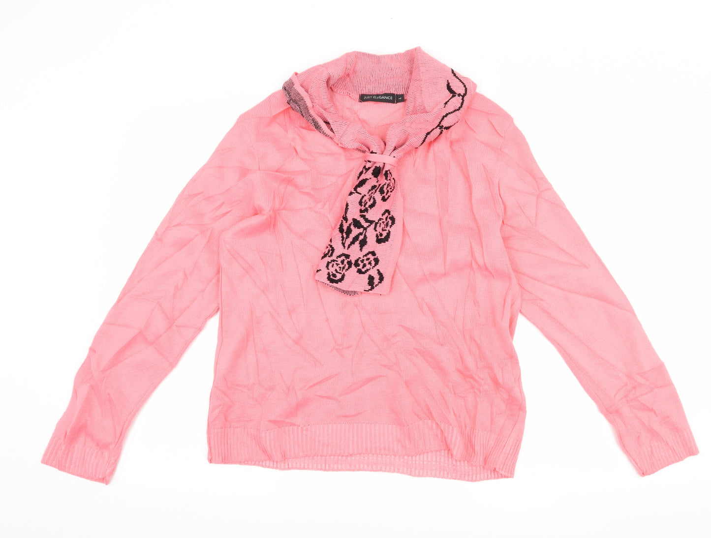 Just Elegance Womens Pink   Pullover Jumper Size L