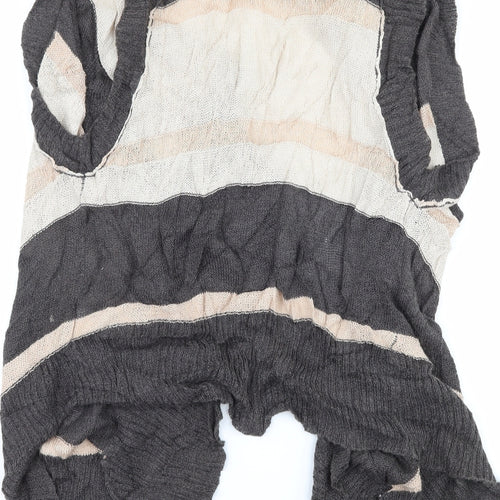 River Island Womens Grey Striped  Cardigan Jumper Size 12