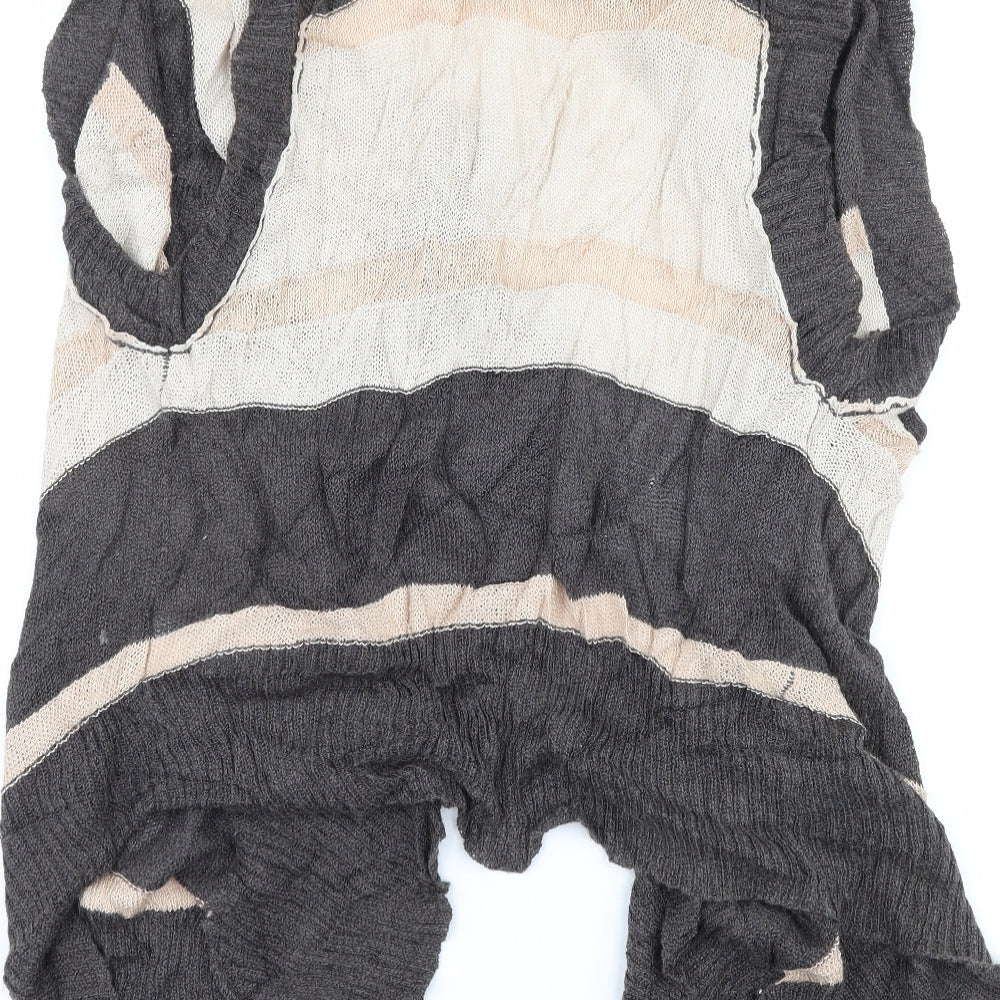 River Island Womens Grey Striped  Cardigan Jumper Size 12