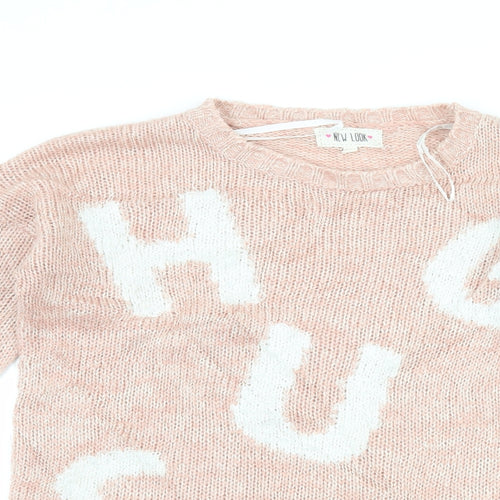 New Look Womens Pink   Pullover Jumper Size 8  - Hugs
