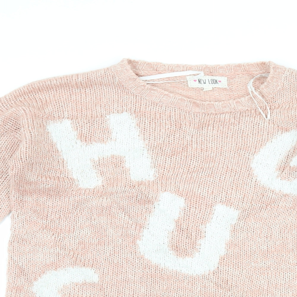 New Look Womens Pink   Pullover Jumper Size 8  - Hugs