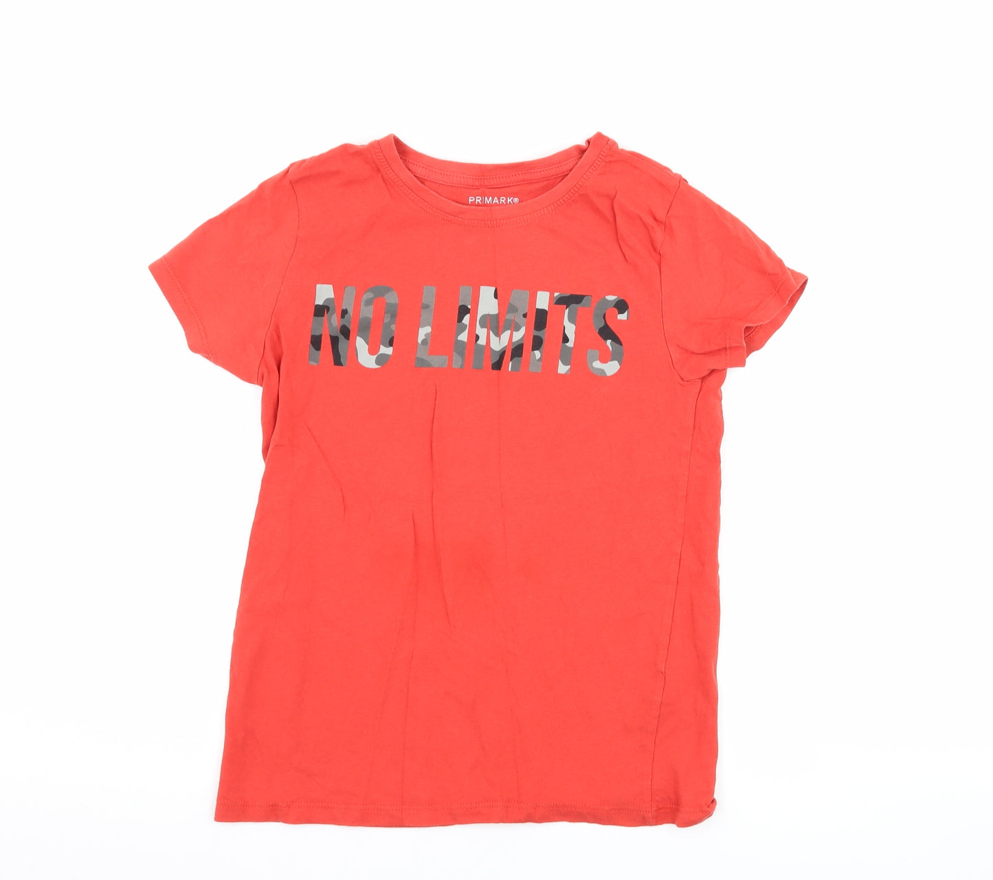 Primark Boys Red Camouflage  Basic T-Shirt Size 9-10 Years  - No Limits