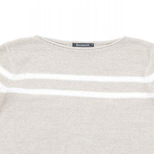 Bonmarché Womens Beige Striped  Pullover Jumper Size S