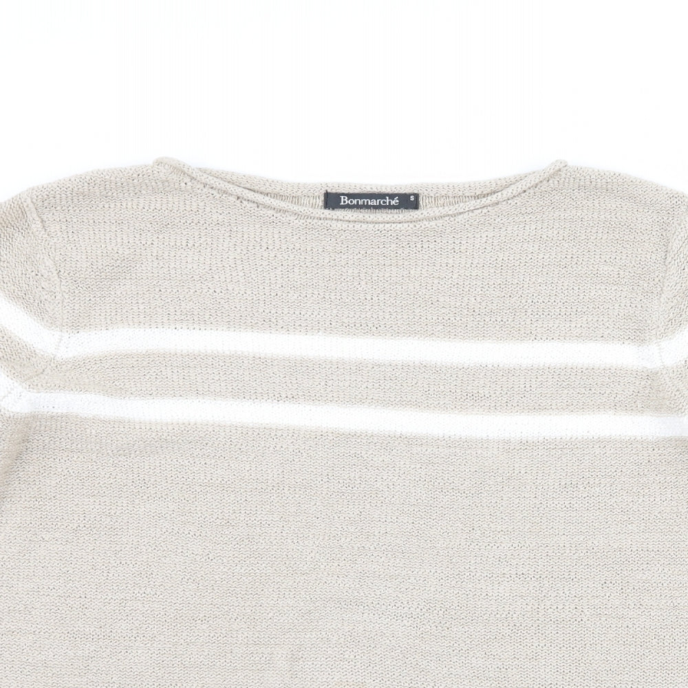 Bonmarché Womens Beige Striped  Pullover Jumper Size S