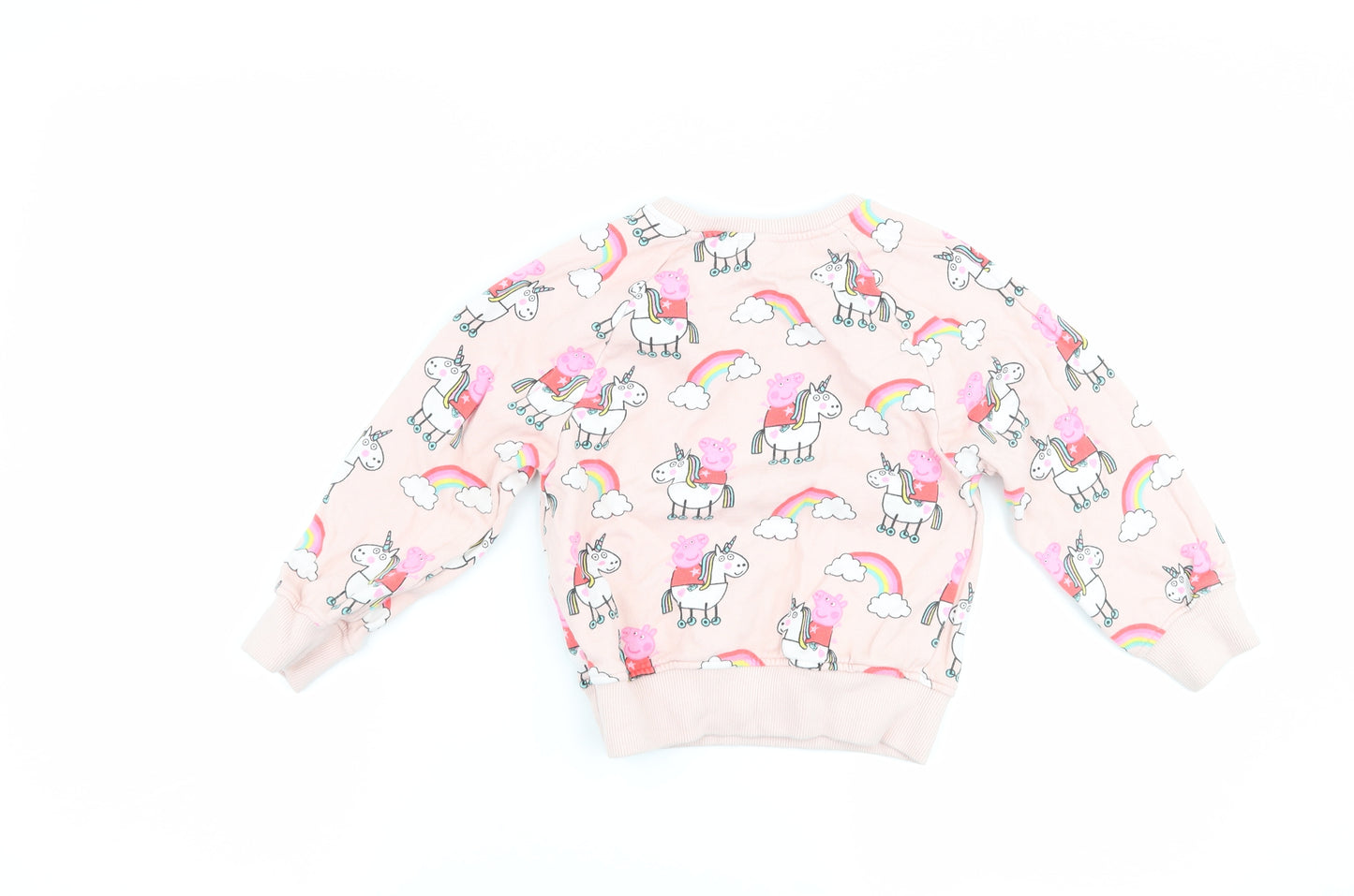 NEXT Girls Pink   Pullover Sweatshirt Size 3-4 Years  - peppa pig unicorn