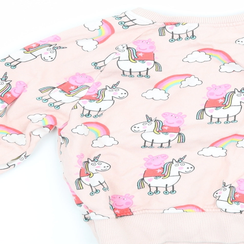 NEXT Girls Pink   Pullover Sweatshirt Size 3-4 Years  - peppa pig unicorn