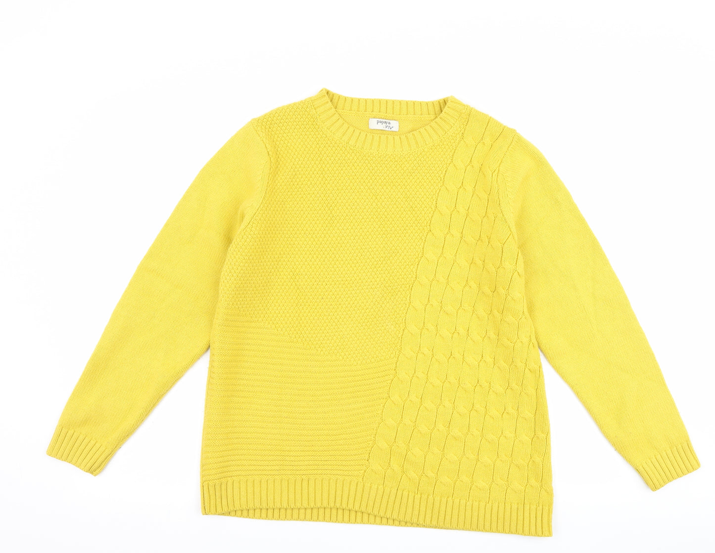 Papaya Womens Yellow   Pullover Jumper Size L