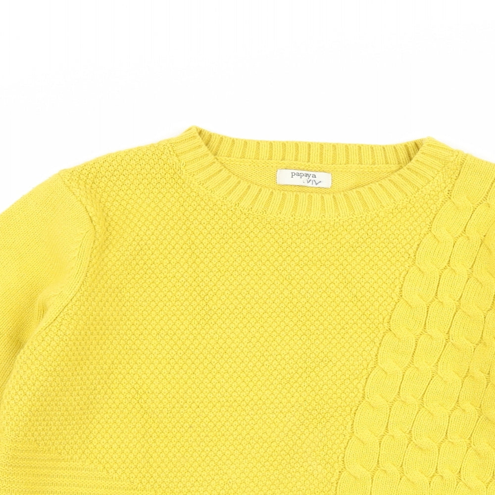 Papaya Womens Yellow   Pullover Jumper Size L
