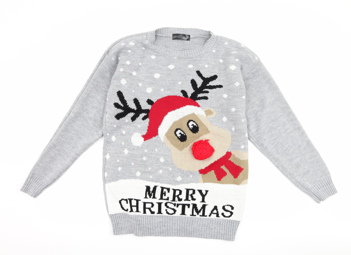Sapphire Womens Grey   Pullover Jumper Size XL  - christmas reindeer
