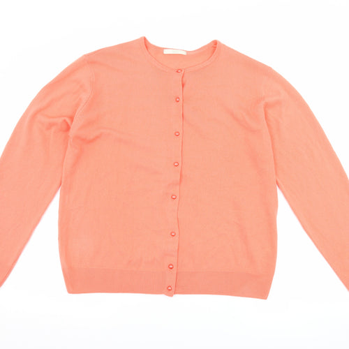 Marks and Spencer Womens Orange   Cardigan Jumper Size 18