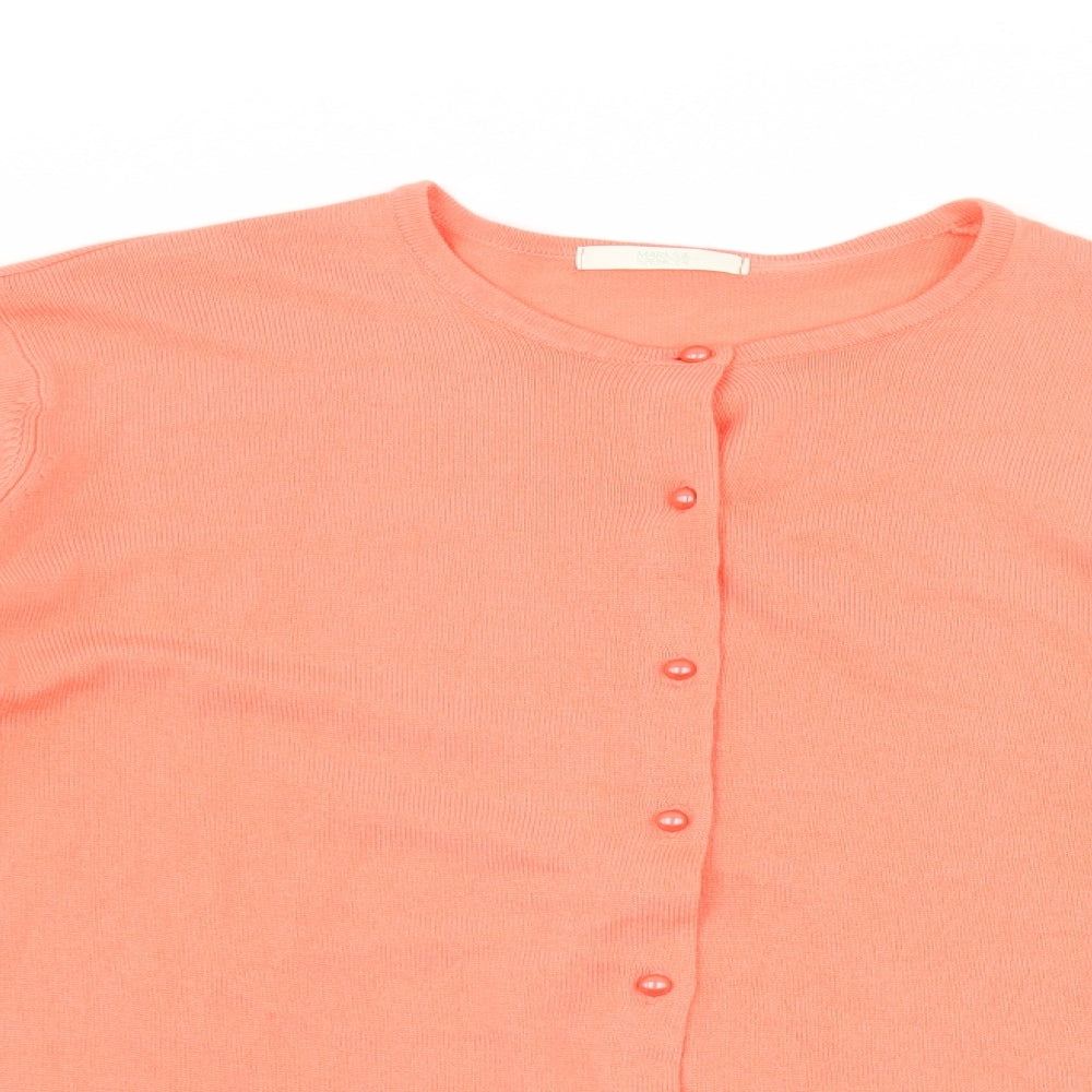 Marks and Spencer Womens Orange   Cardigan Jumper Size 18