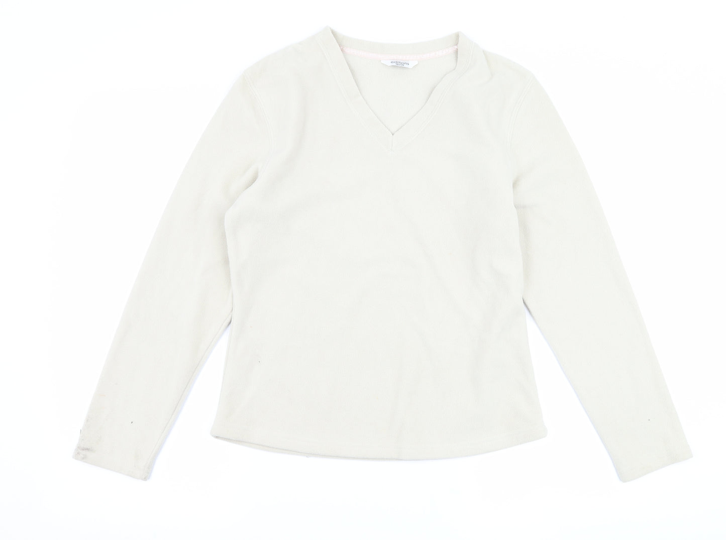 editions Womens Beige  Fleece Pullover Jumper Size 12
