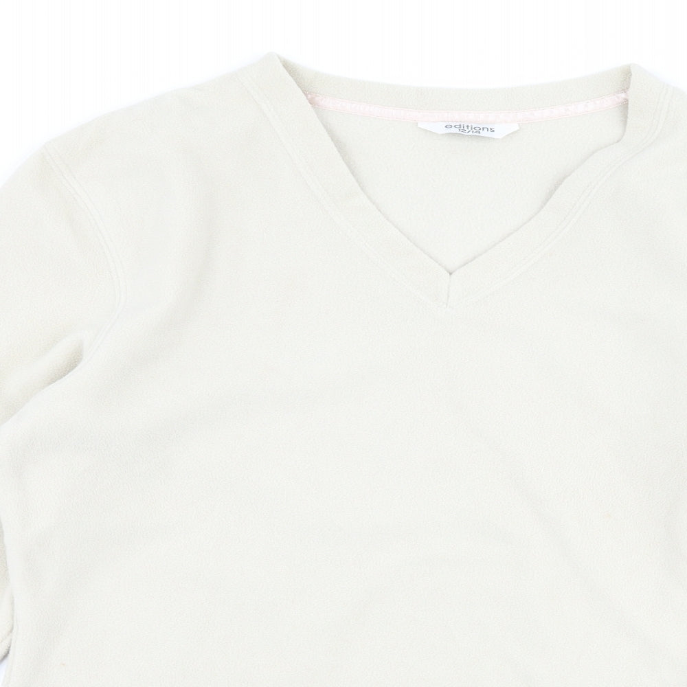editions Womens Beige  Fleece Pullover Jumper Size 12