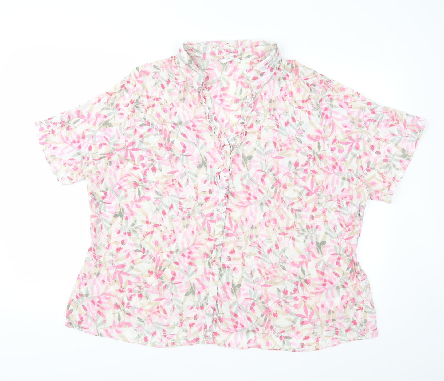 Marks and Spencer Womens Pink Floral  Basic Blouse Size 24