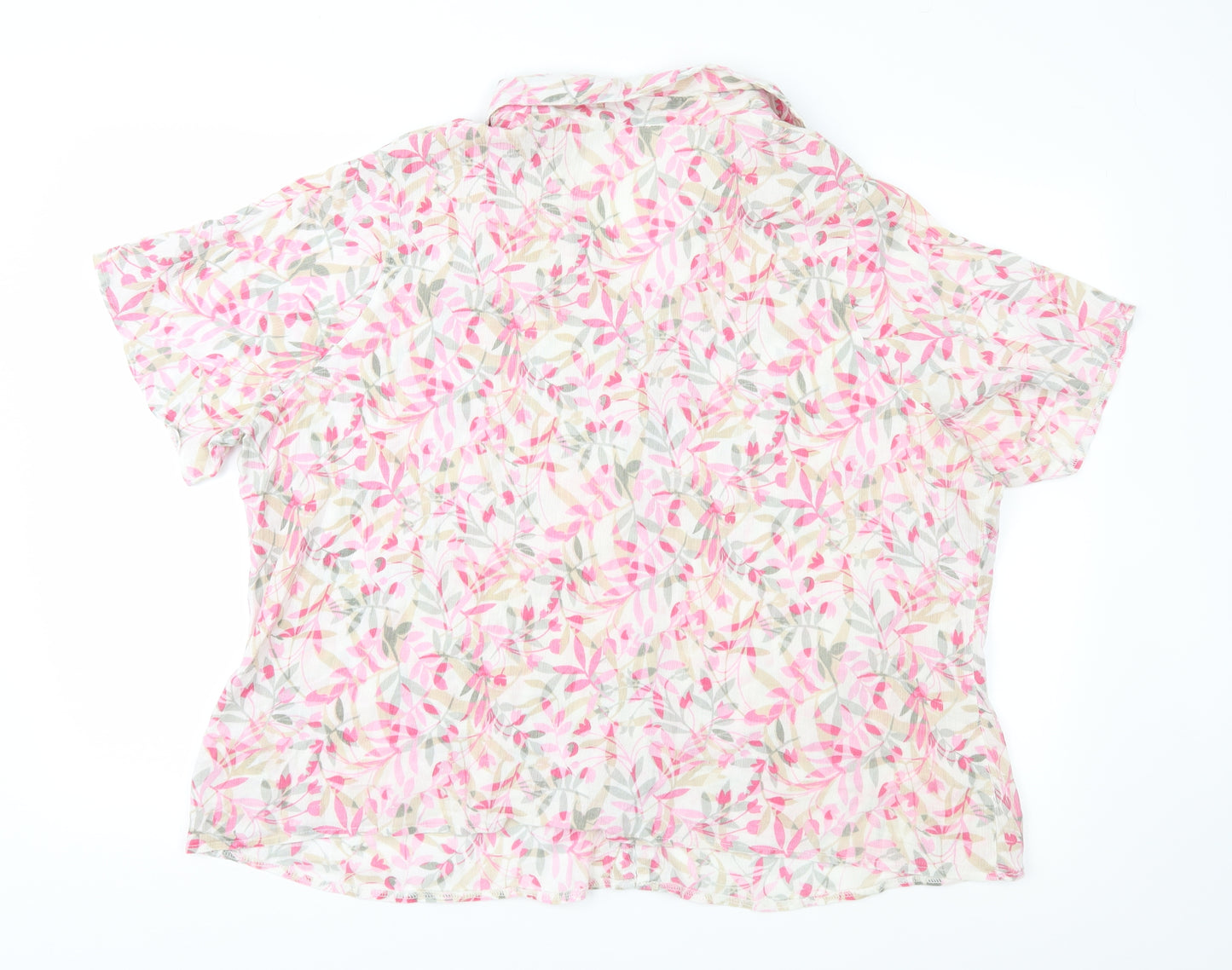 Marks and Spencer Womens Pink Floral  Basic Blouse Size 24