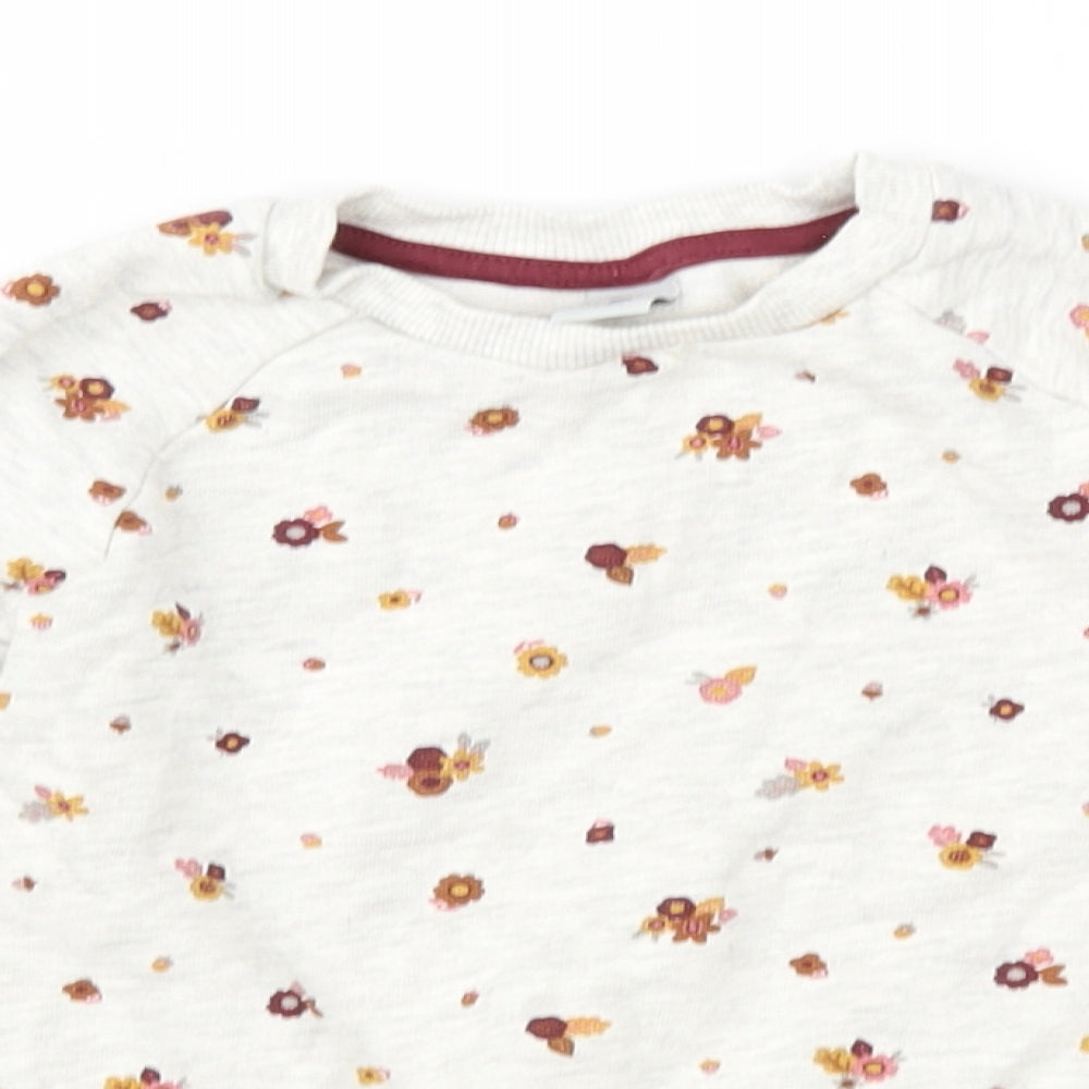 TU Girls Grey Floral  Pullover Sweatshirt Size 2-3 Years