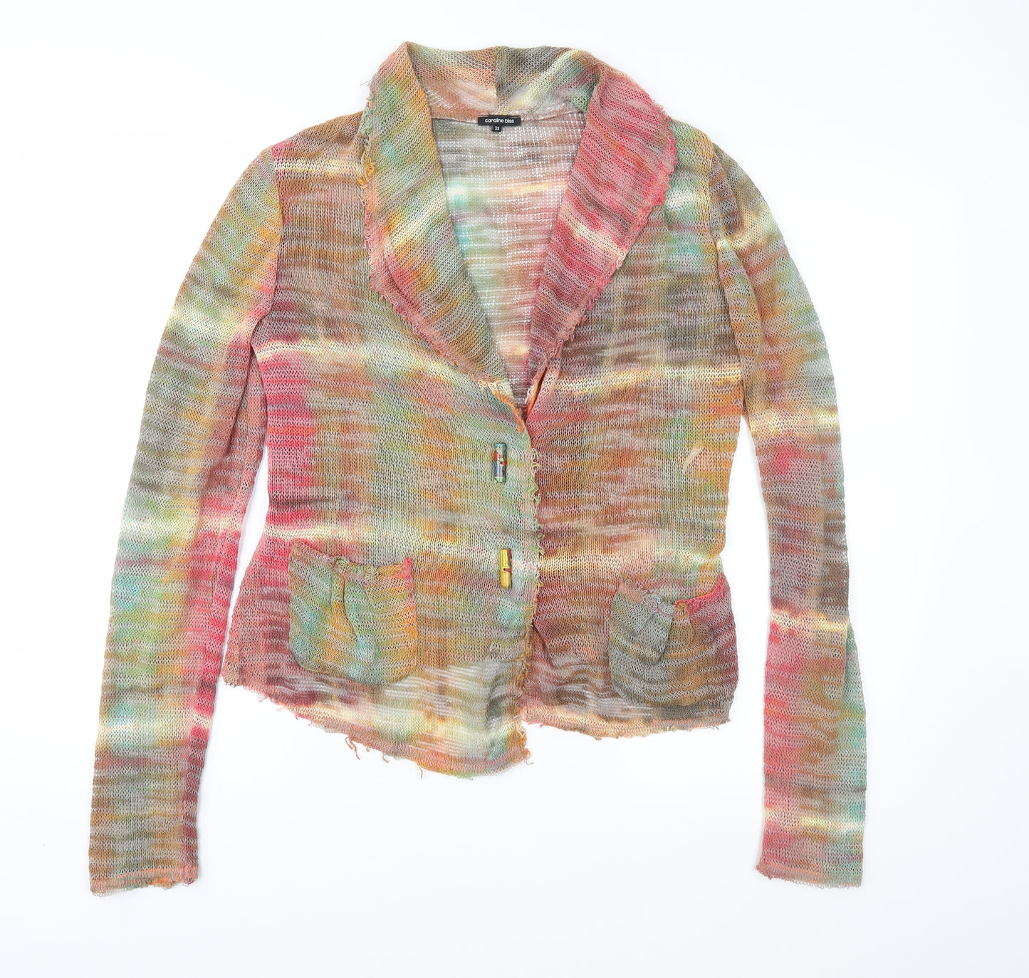 Caroline Biss Womens Multicoloured  Knit Cardigan Jumper Size 10