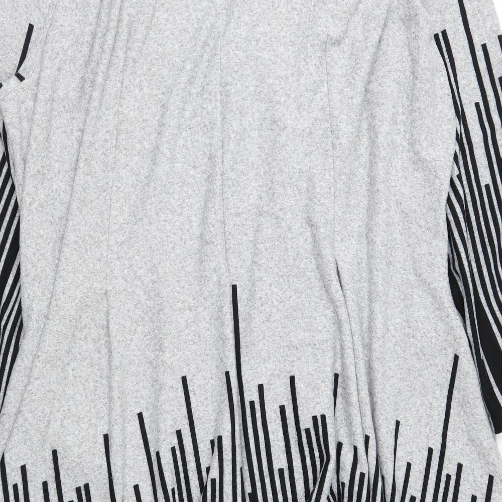 Yours Womens Grey Geometric Jersey A-Line  Size 26