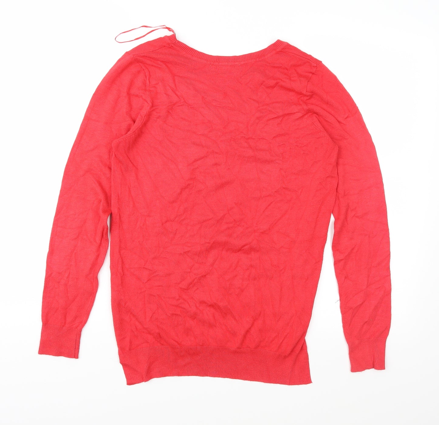 Peacocks Womens Red  Knit Pullover Jumper Size 12